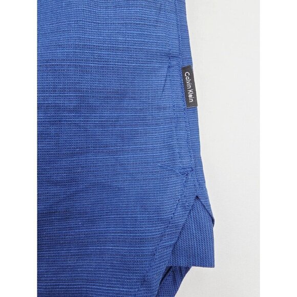 Calvin Klein Size Large Navy Short Sleeve Logo Tag Mens Cotton Pocket Shirt NWT - Picture 8 of 12